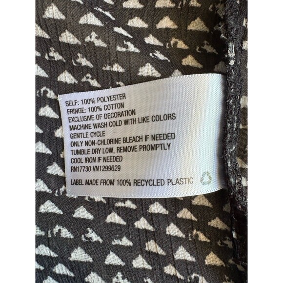 Xhilaration Open Front Kimono Beach Cover Up Print Fringe Hem Embroidery S‎ Blue - Picture 8 of 9